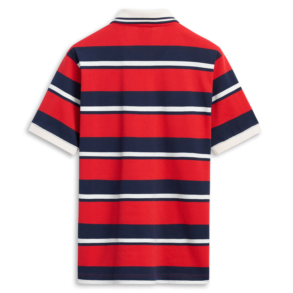 Polo rayé rouge pour homme, coupe classique, en coton. 02