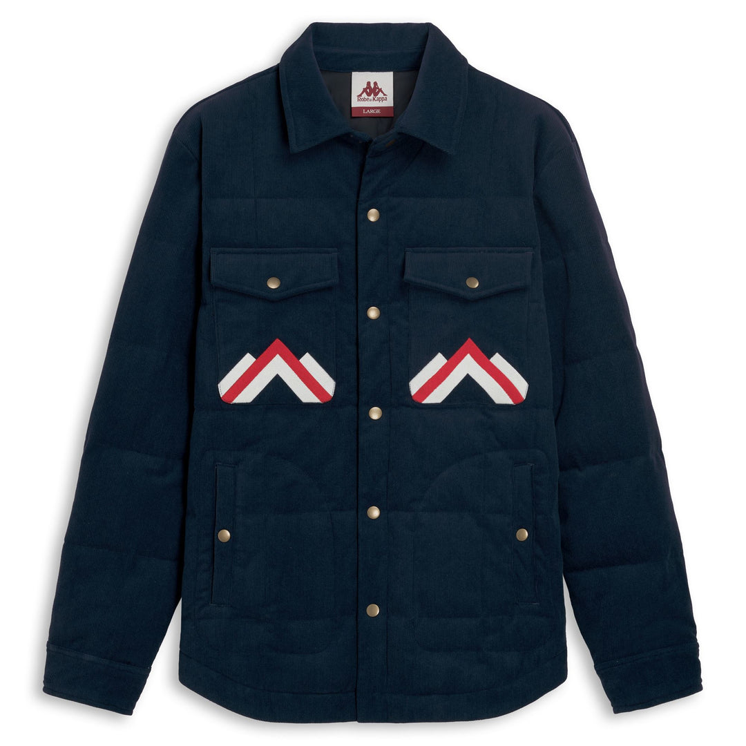 Blue Men's Regular Fit Padded Corduroy Jacket with Fleece Lining 01