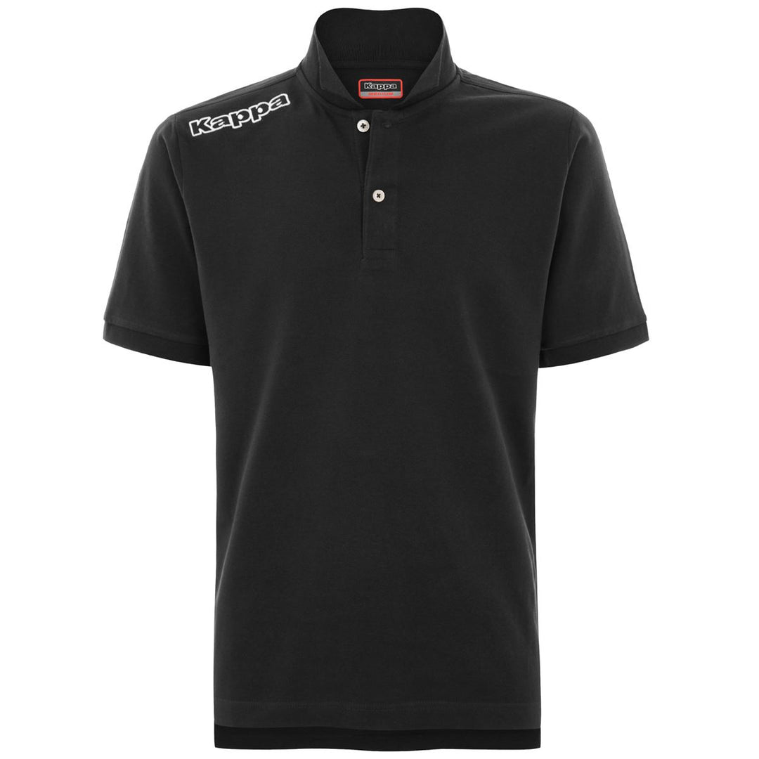 Polo noir en coton pour homme, idéal pour l'entraînement main