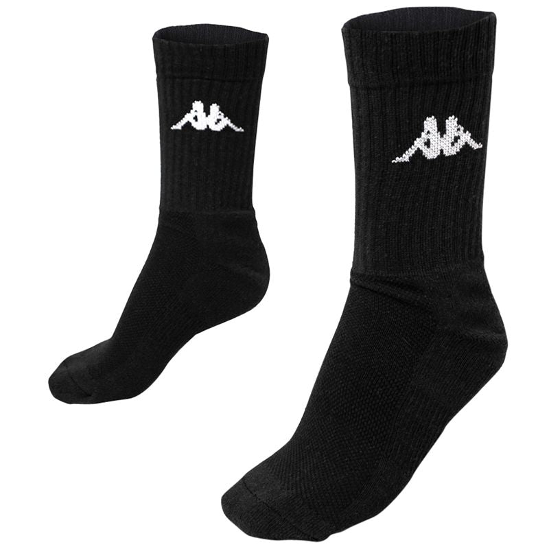 Chaussettes de volleyball noires unisexes avec talon et orteils renforcés 01