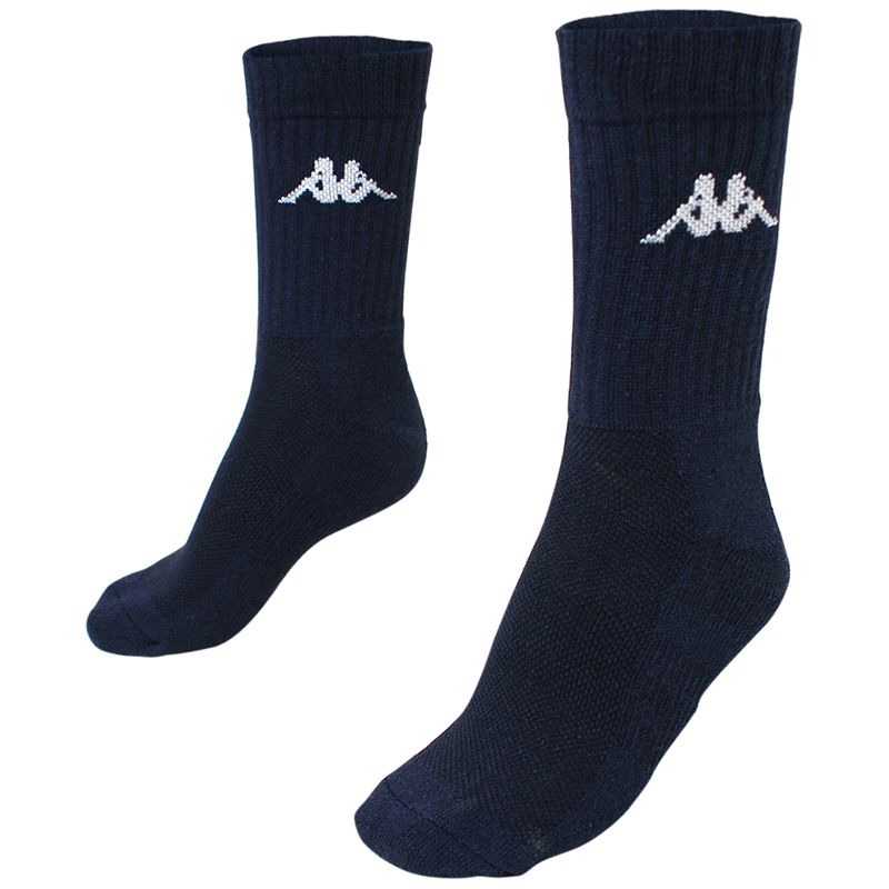 Chaussettes d'entraînement de volleyball unisexes bleues mi-hautes avec renfort au talon 01