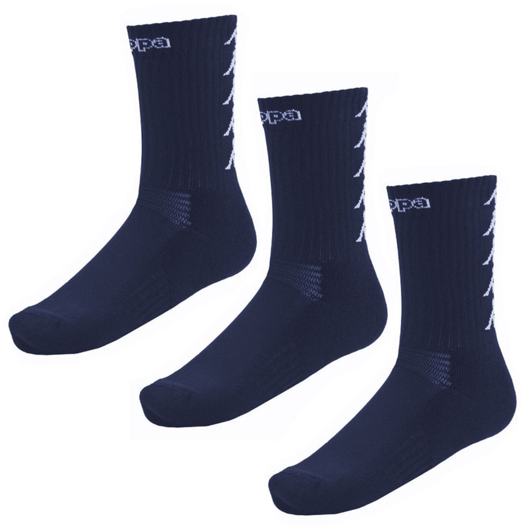 Blue Men's Training Quarter High Socks with Reinforced Heel and Toe 01