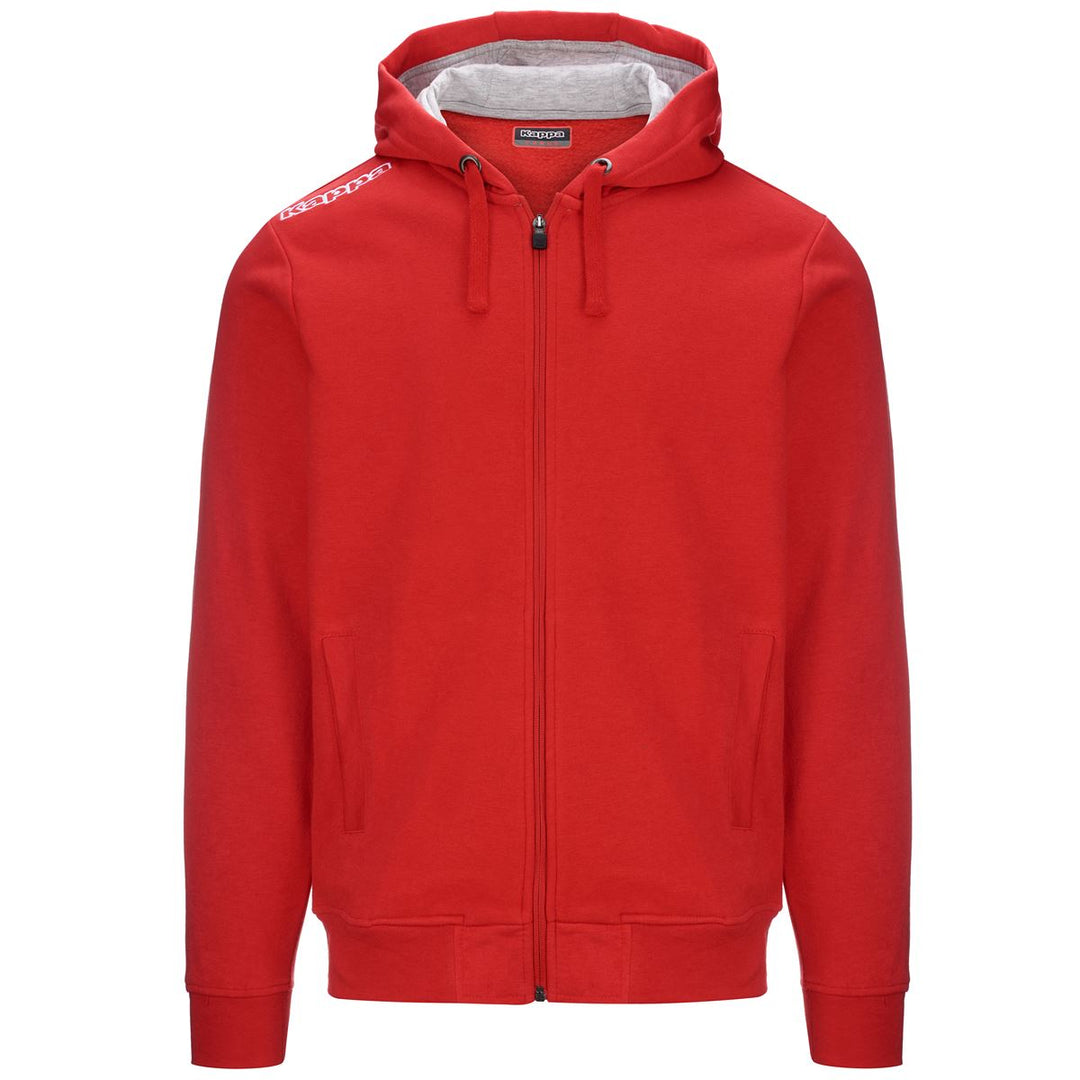 Red Men's Regular Fit Hooded Fleece Sweatshirt for Training 01