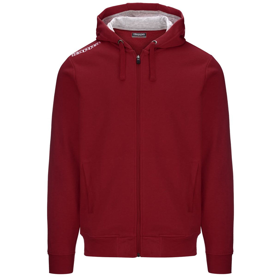 Red Men's Fleece Training Jacket with Hood and Pockets 01