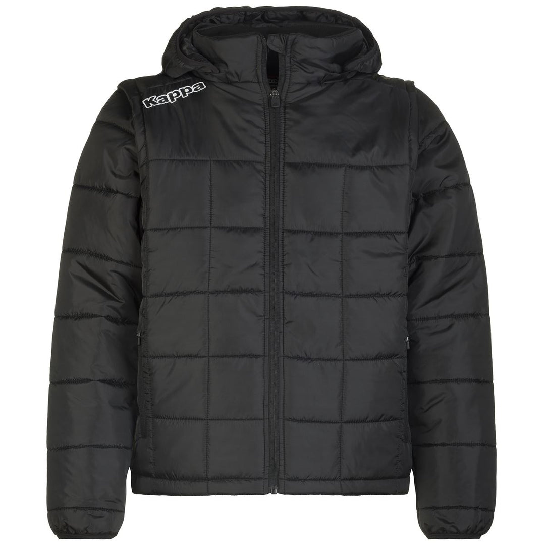 Chaqueta de entrenamiento acolchada de corte regular negra para hombre 01