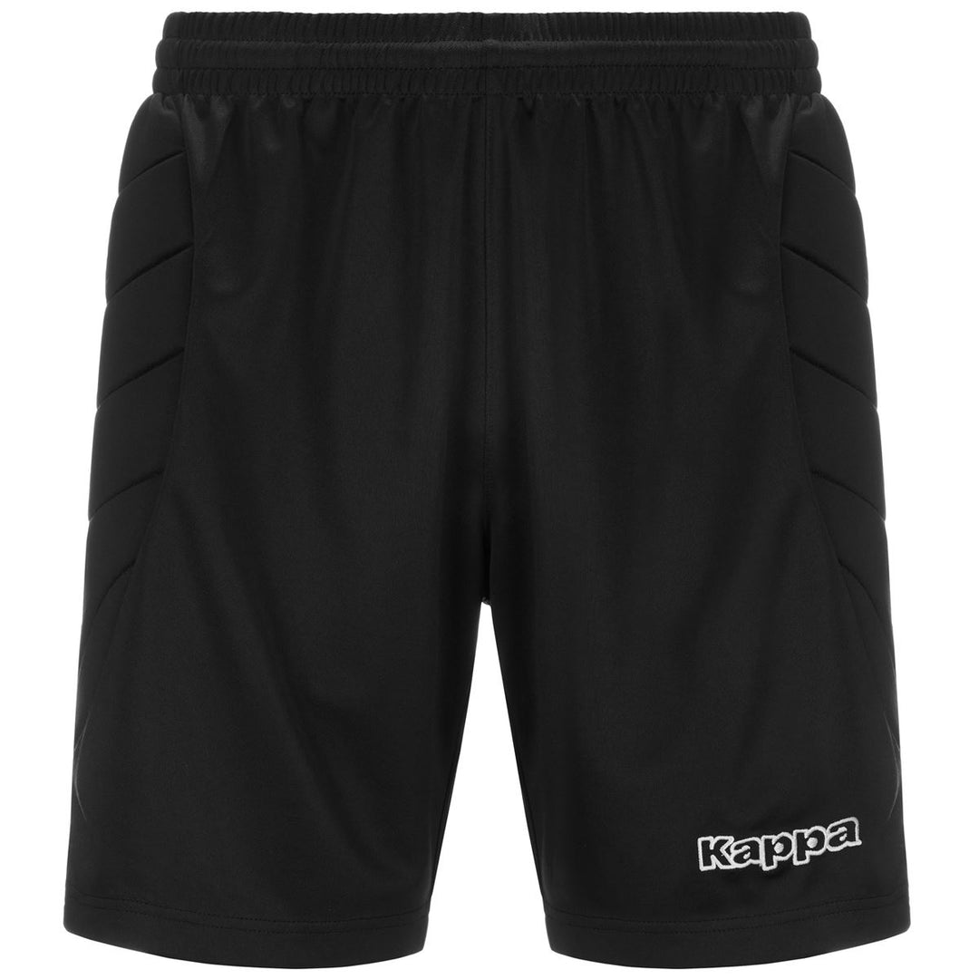 Black Men's Slim Fit Soccer Goalkeeper Shorts with Padded Panel 01