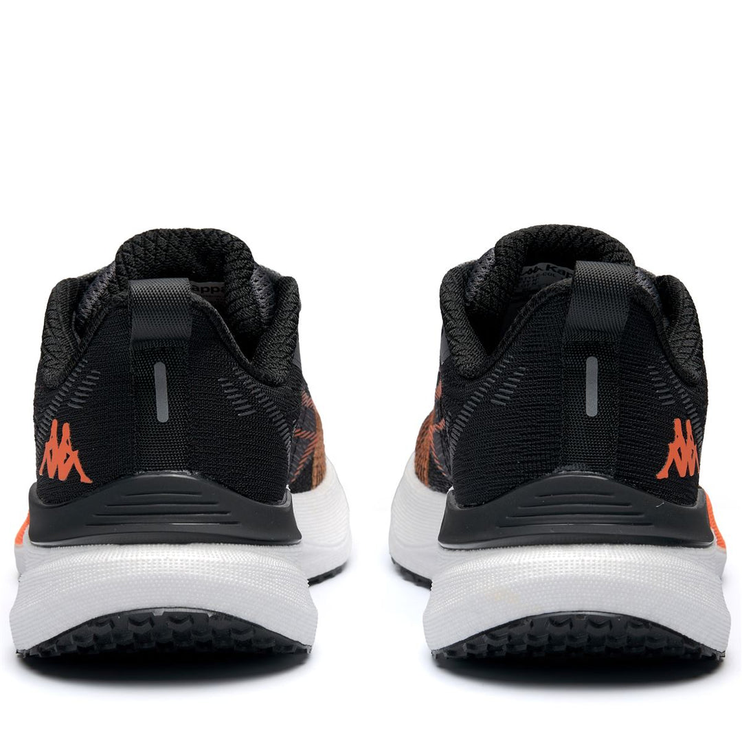 Chaussures de running ultralégères unisexes grises et oranges avec tige respirante main