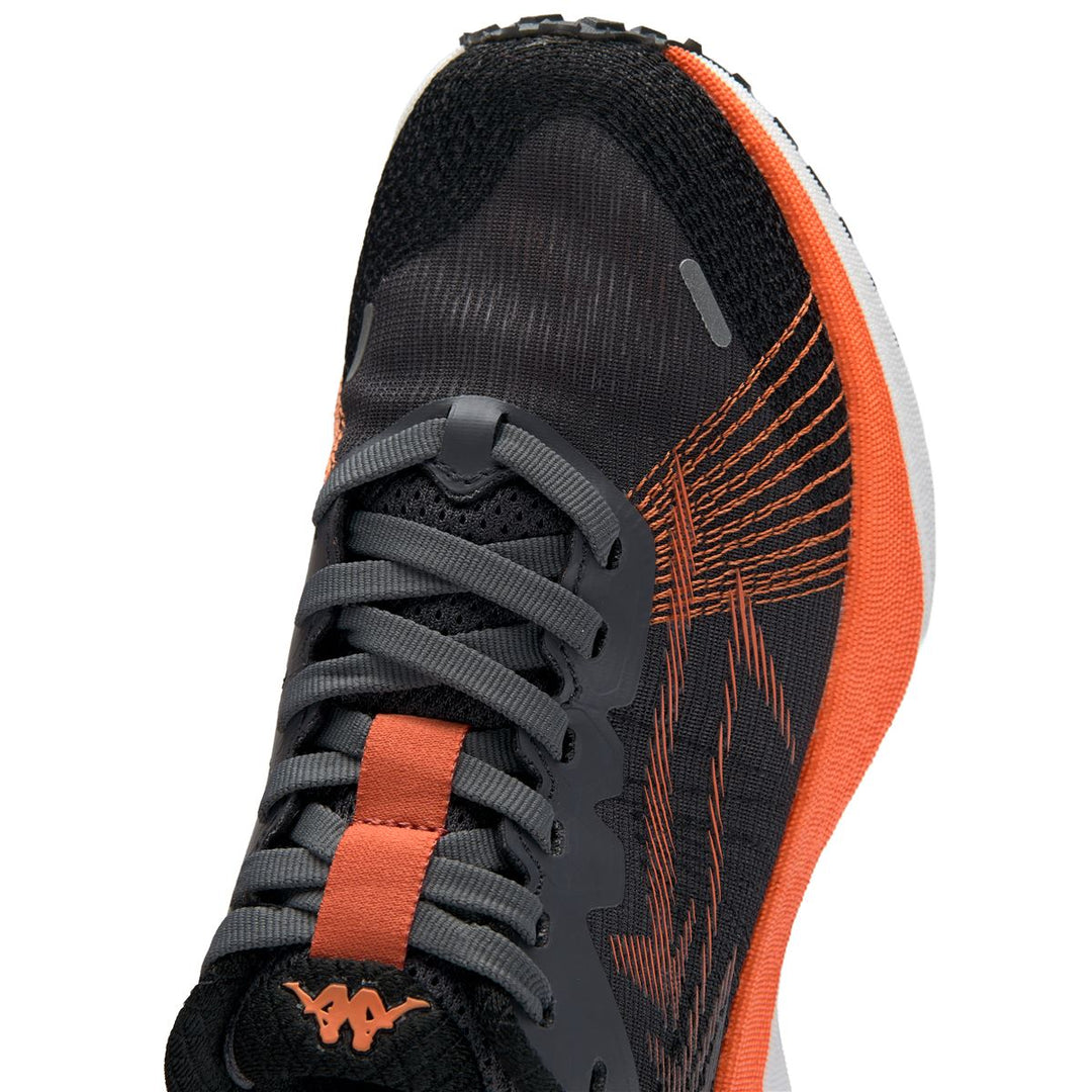 Chaussures de running ultralégères unisexes grises et oranges avec tige respirante main