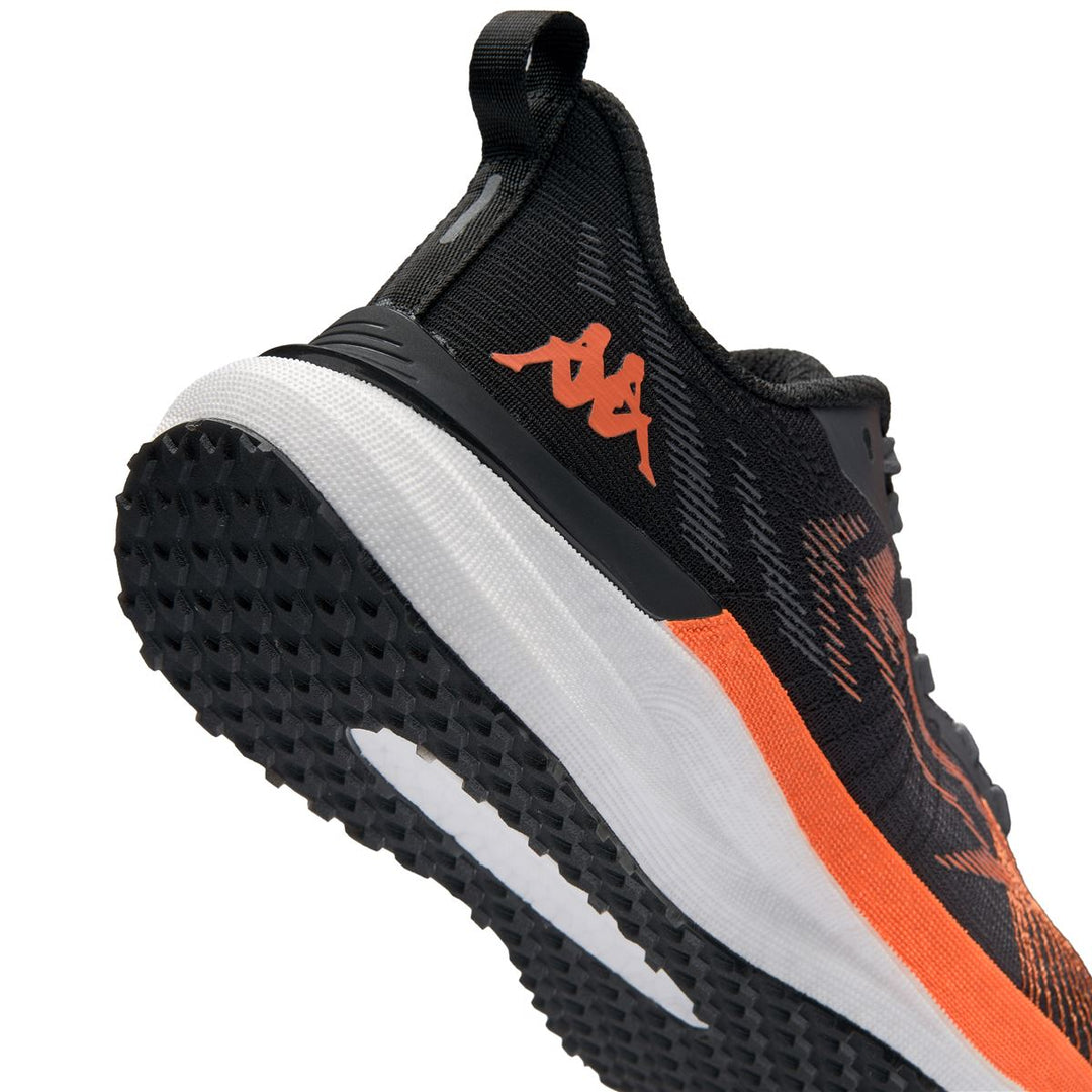 Chaussures de running ultralégères unisexes grises et oranges avec tige respirante main
