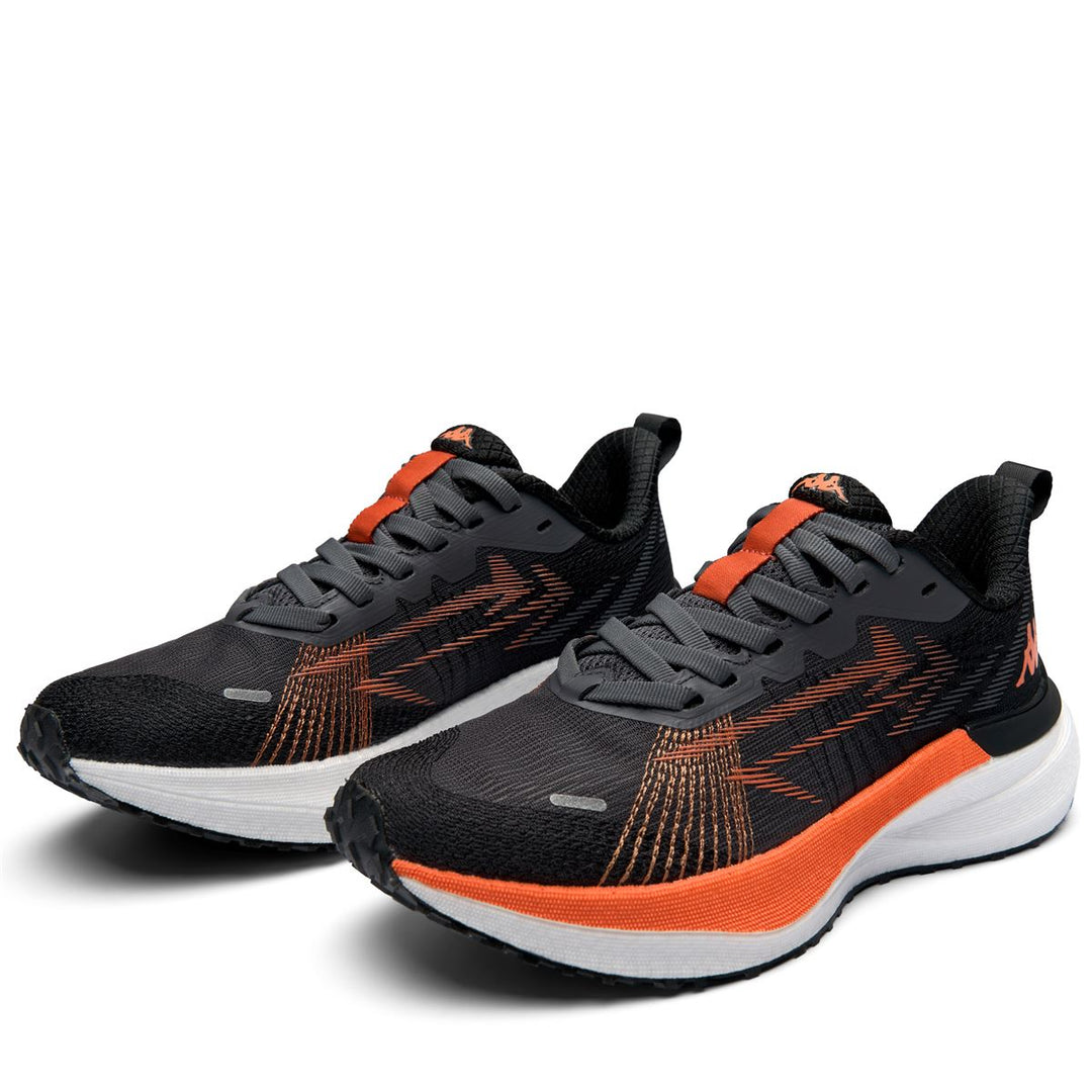 Grey and Orange Unisex Ultralight Running Shoes with Breathable Upper 01