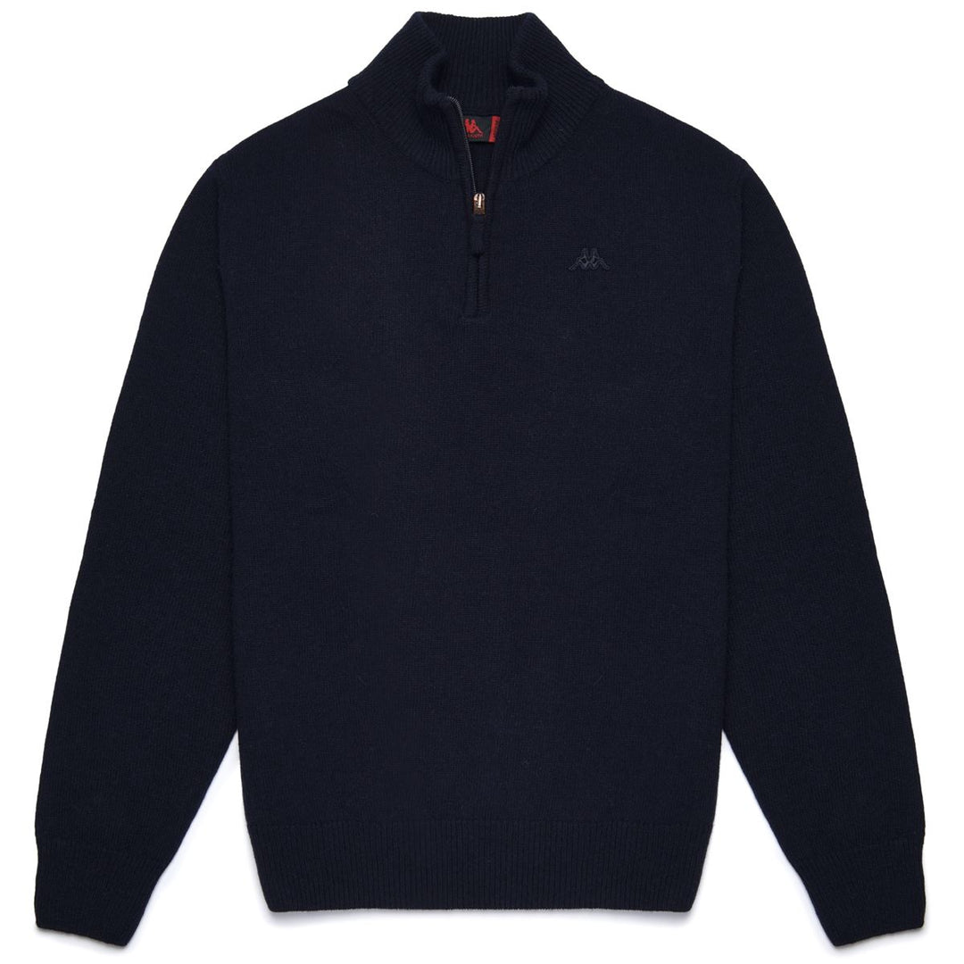 Pullover Classico da Uomo in Mistura di Lana Blu Navy 01