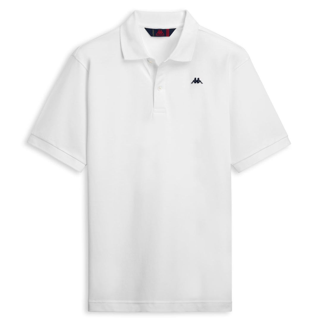 Polo da uomo in cotone con vestibilità classica bianca 01