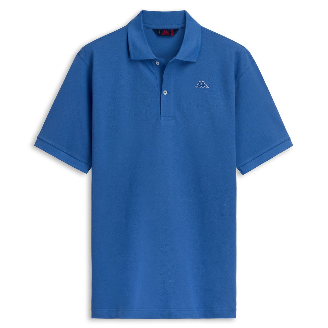 Polo en coton bleu pour homme, coupe classique décontractée main