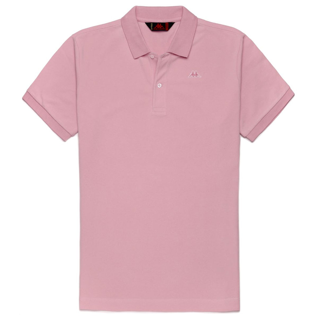 Polo Classica Cotone Uomo Rosso Rosa con Maniche Corte 01