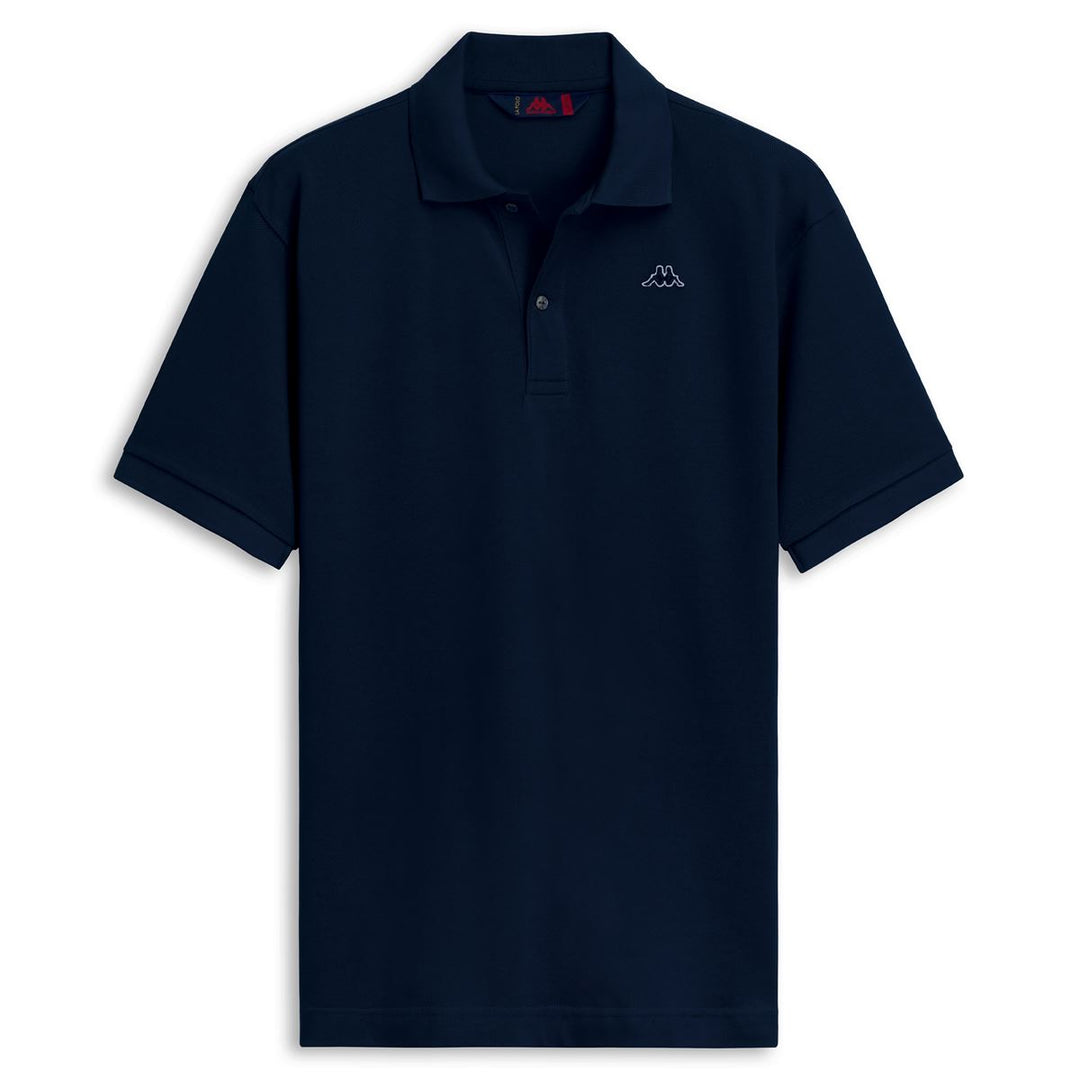 Polo de algodón de corte clásico azul para hombre 01