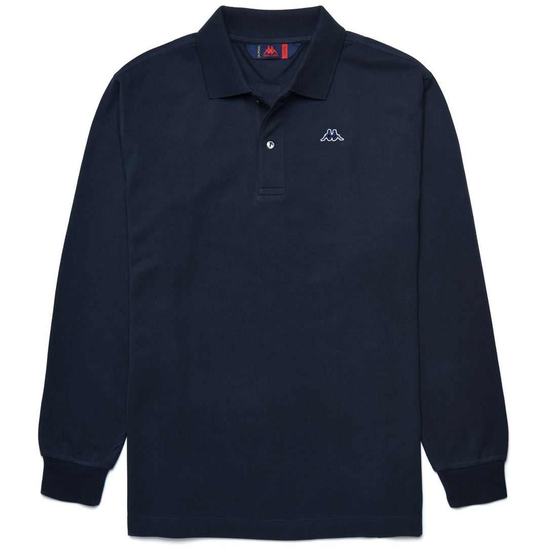 Cotton Men's Blue Classic Fit Long Sleeve Polo Shirt 01
