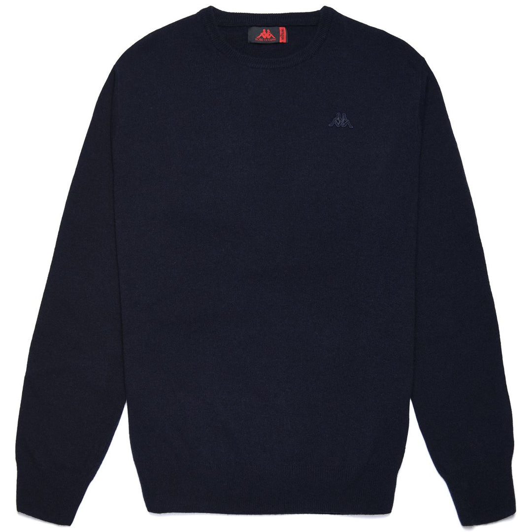 Jersey clásico de punto azul marino para hombre en lana de cordero 01