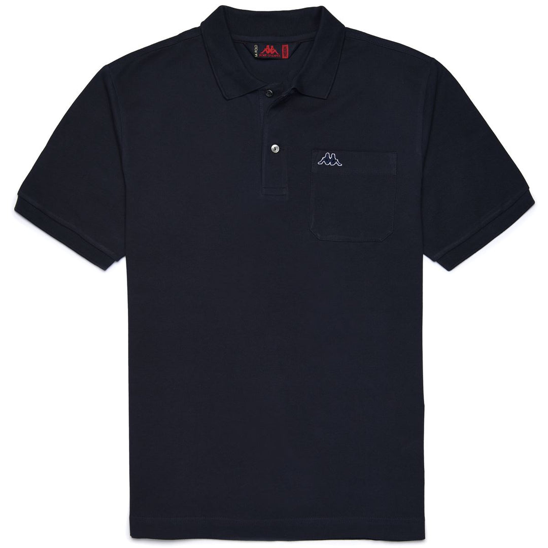 Polo Classica in Cotone Blu Navy con Taschino Uomo 01