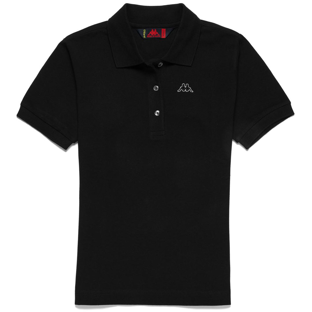 Polo Classico in Cotone Nero Donna con Maniche Corte 01