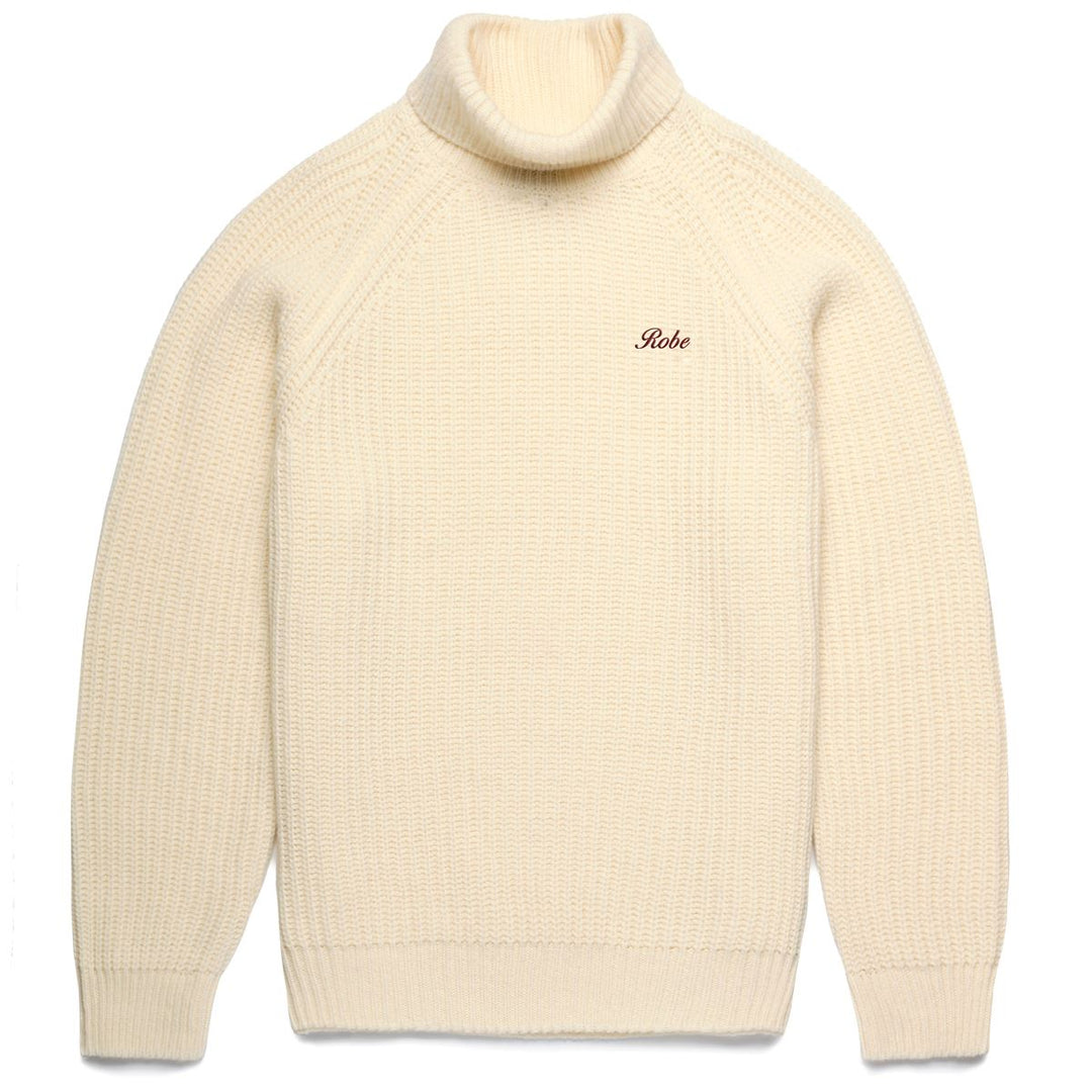 White Men's Slim Fit Casual Wool Blend Turtleneck Jumper 01