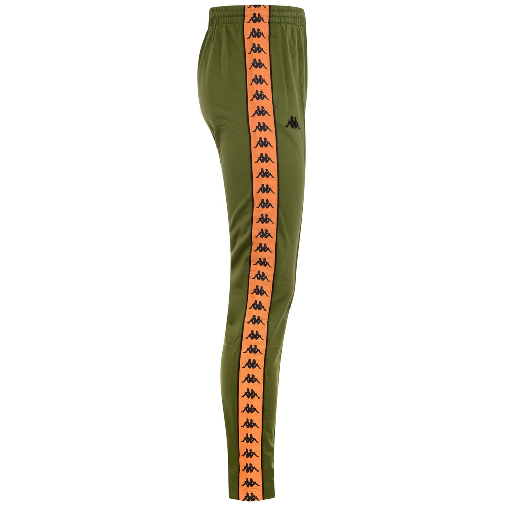 Pants Man 222 BANDA   ASTORIA SLIM Sport Trousers GREEN-ORANGE Dressed Front (jpg Rgb)	