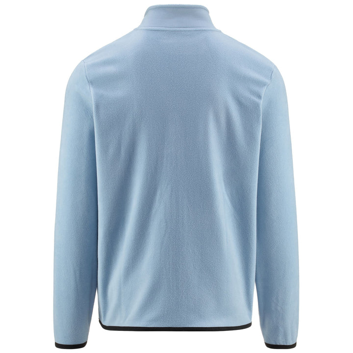 Fleece Man LOGO VAURION SLIM Jacket BLUE DUSK Dressed Side (jpg Rgb)		