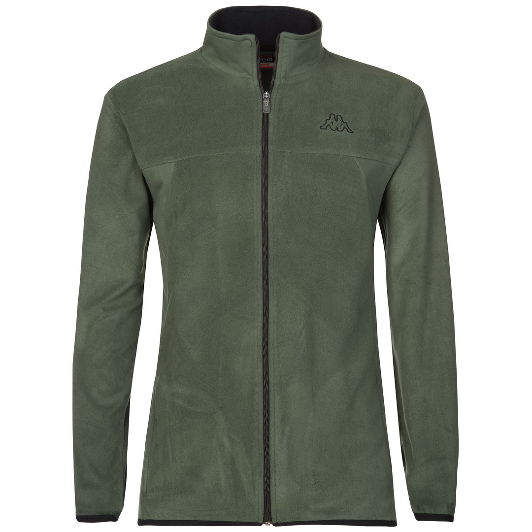Fleece Man LOGO VAURION SLIM Jacket GREEN THYME-BLACK Photo (jpg Rgb)			