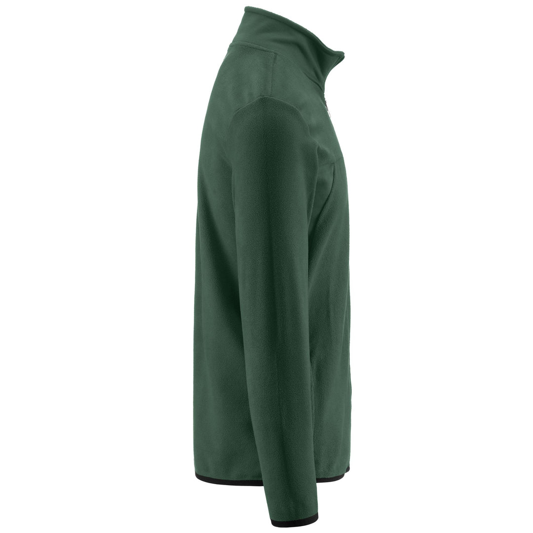 Fleece Man LOGO VAURION SLIM Jacket GREEN TOP Dressed Front (jpg Rgb)	