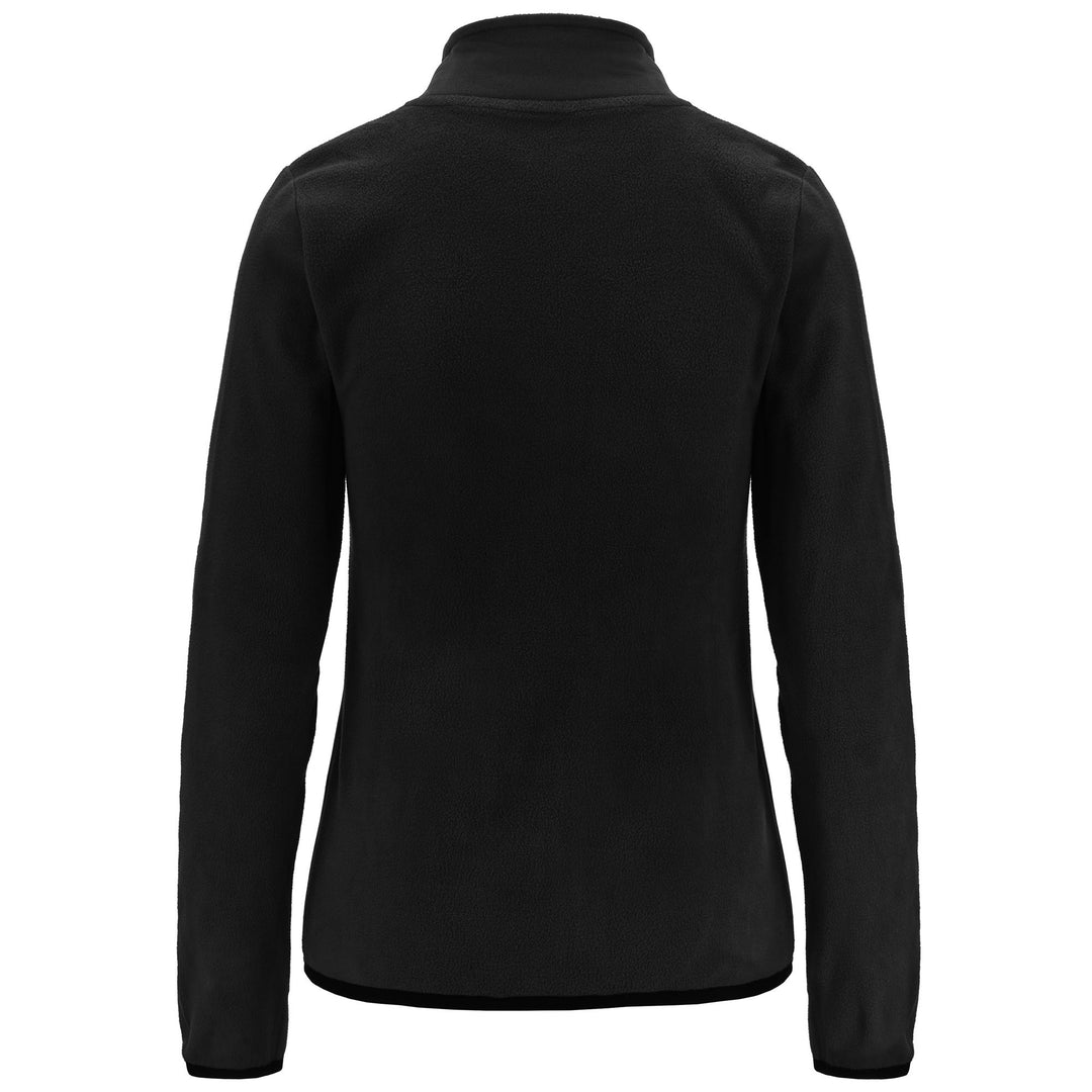 Fleece Woman LOGO VAVAUX SLIM Jacket BLACK-WHITE Dressed Side (jpg Rgb)		