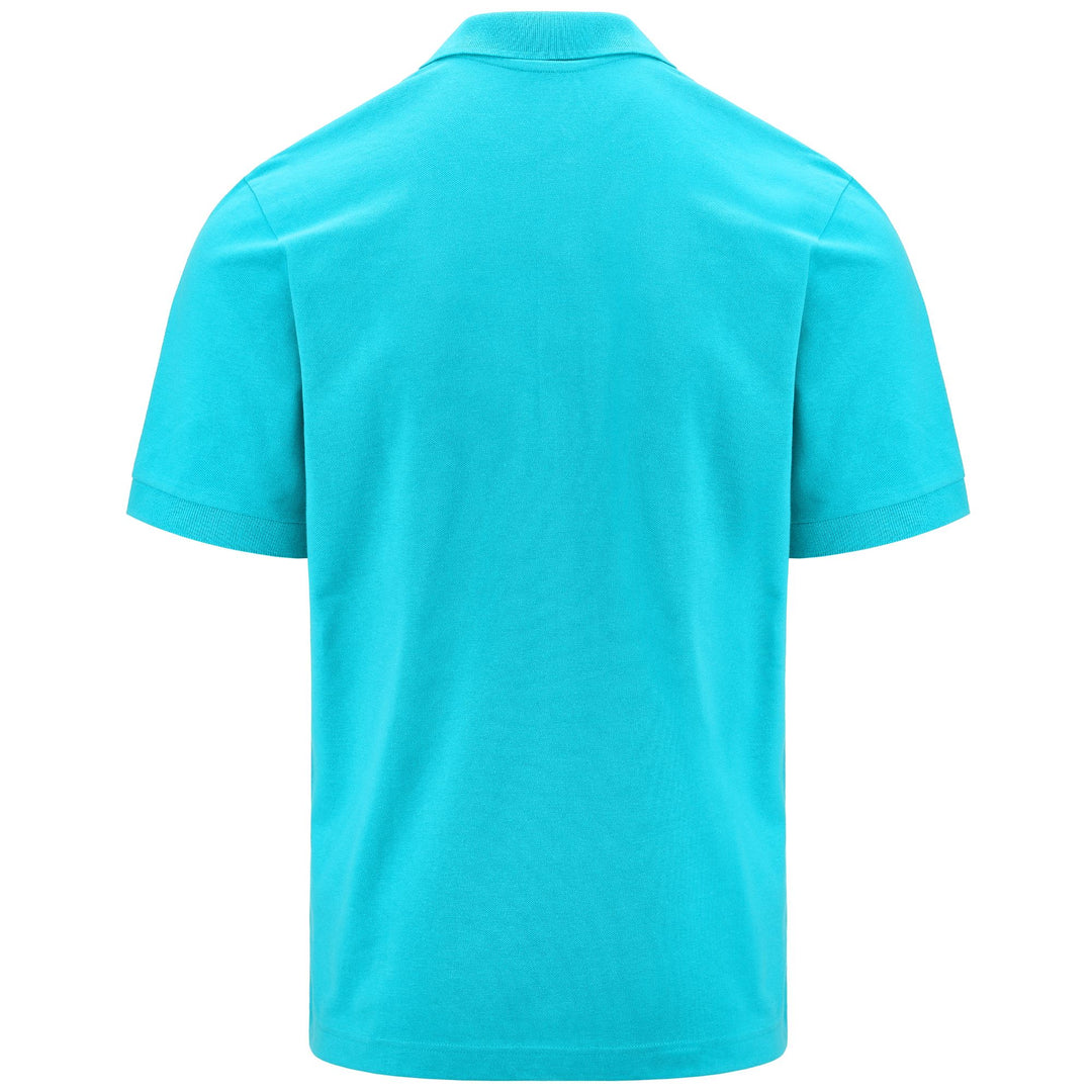 Polo Shirts Man LOGO  HOLIVER MSS Polo TURQUOISE LT - BLUE MARINE Dressed Side (jpg Rgb)		