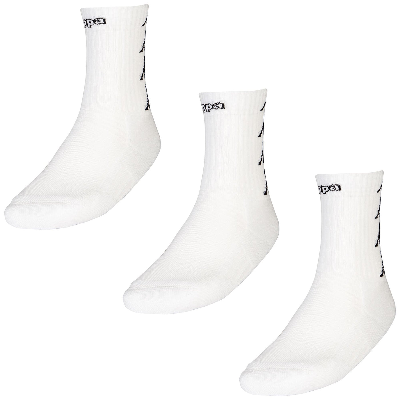 Socks Man KAPPA4TRAINING ELENO 3PACK Quarter High Sock WHITE-BLACK Photo (jpg Rgb)			