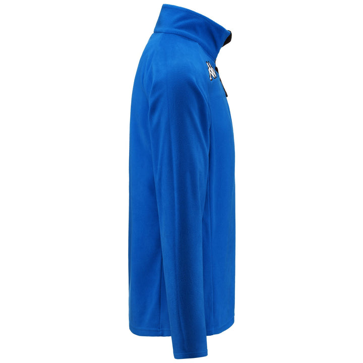 Fleece Unisex 6CENTO 687B Jumper BLUE PRINCESS-BLACK Dressed Front (jpg Rgb)	