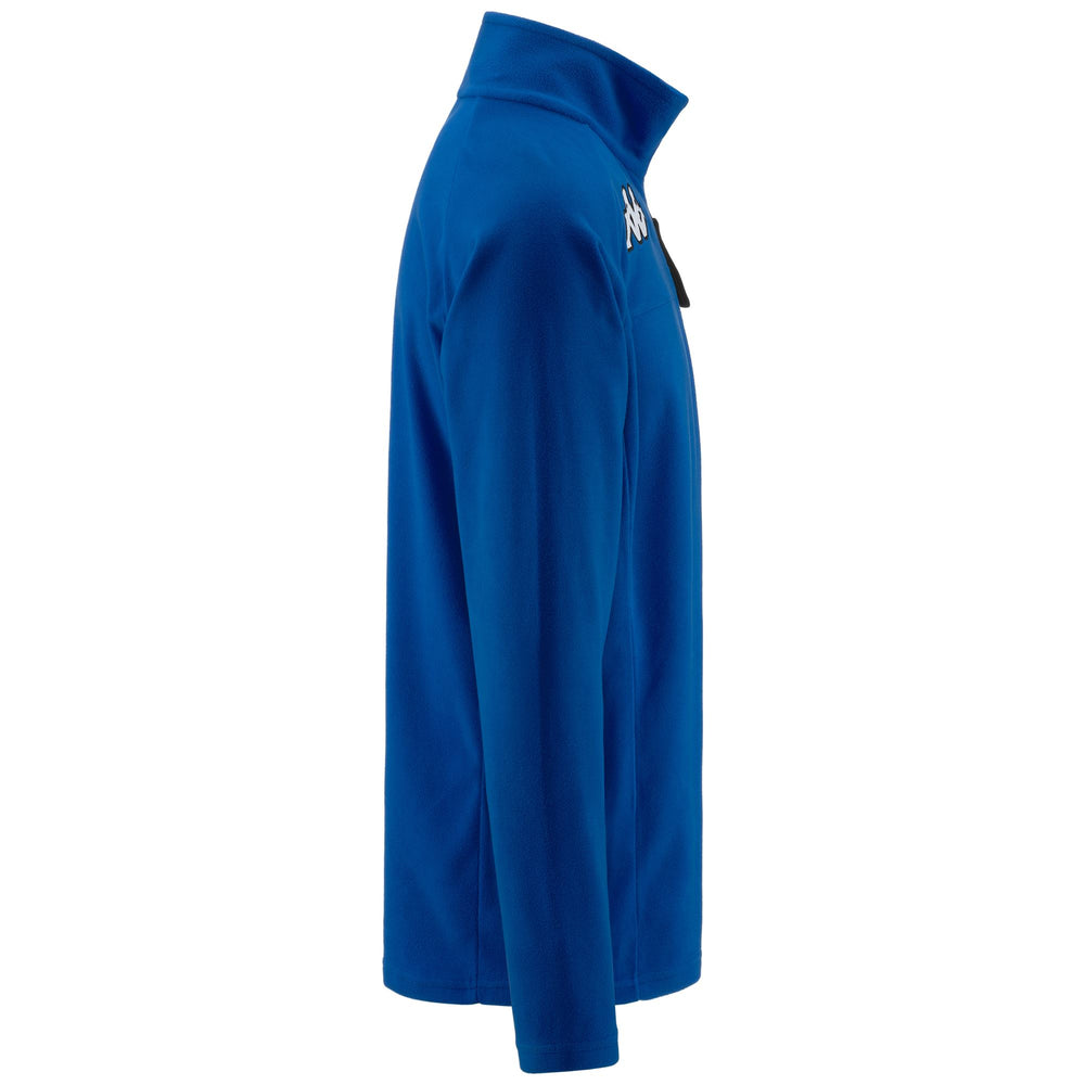 Fleece Unisex 6CENTO 687B Jumper BLUE-BLACK Dressed Front (jpg Rgb)	