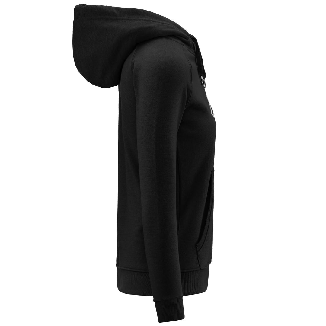 Fleece Woman LOGO ZELERIL SLIM Jumper BLACK - GREY VAPOROUS Dressed Front (jpg Rgb)	