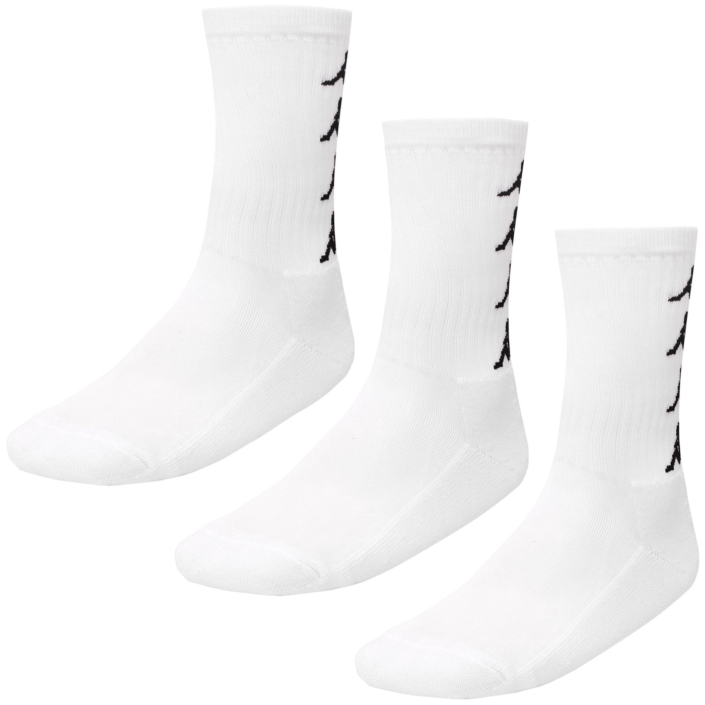 Socks Unisex AUTHENTIC  AMAL 3PACK Crew Sock WHITE-BLACK | kappa Photo (jpg Rgb)			