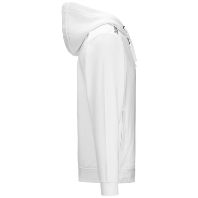Fleece Man KAPPA4TRAINING WESCOR Jacket WHITE Dressed Front (jpg Rgb)	