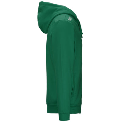 Fleece Man KAPPA4TRAINING WESCOR Jacket GREEN OASI Dressed Front (jpg Rgb)	