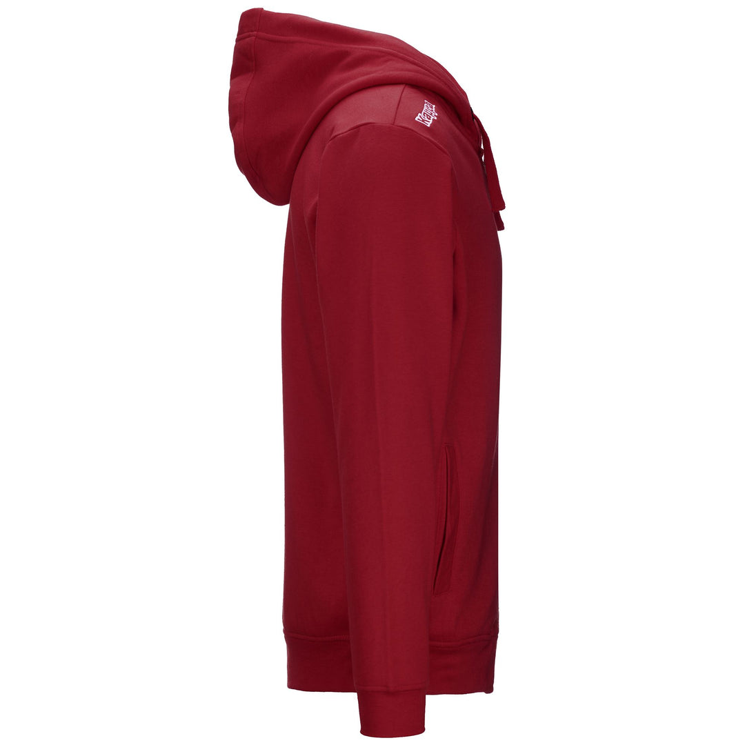 Fleece Man KAPPA4TRAINING WESCOR Jacket RED GRANATA Dressed Front (jpg Rgb)	