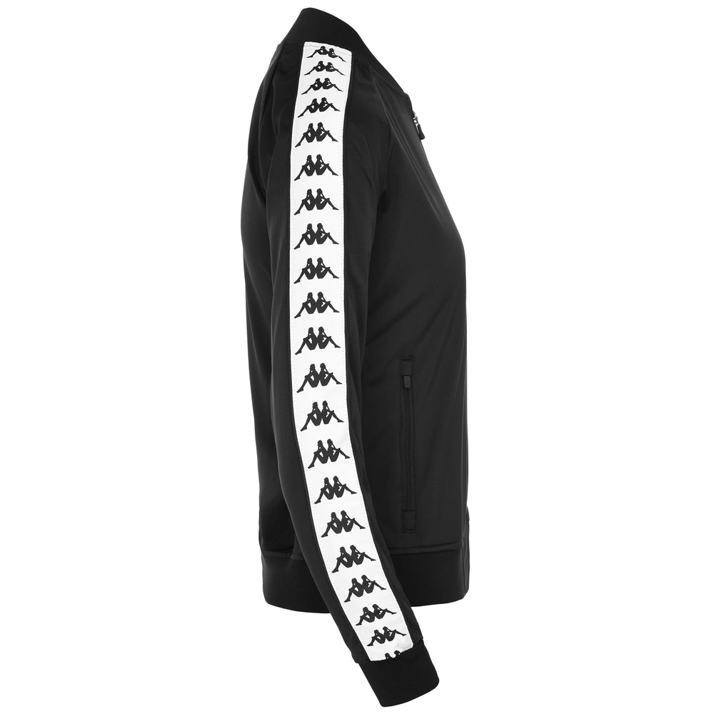 Fleece Woman 222 BANDA  WOMBER SLIM Jacket BLACK-WHITE-BLACK Dressed Front (jpg Rgb)	