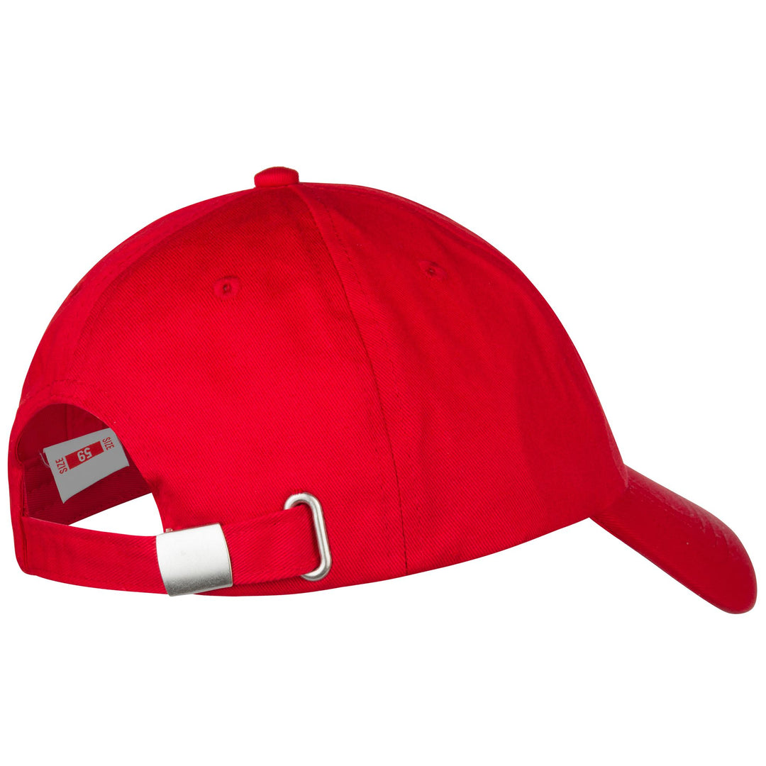 Headwear Unisex Authentic Vigoleno Cap RED-WHITE Dressed Front (jpg Rgb)	