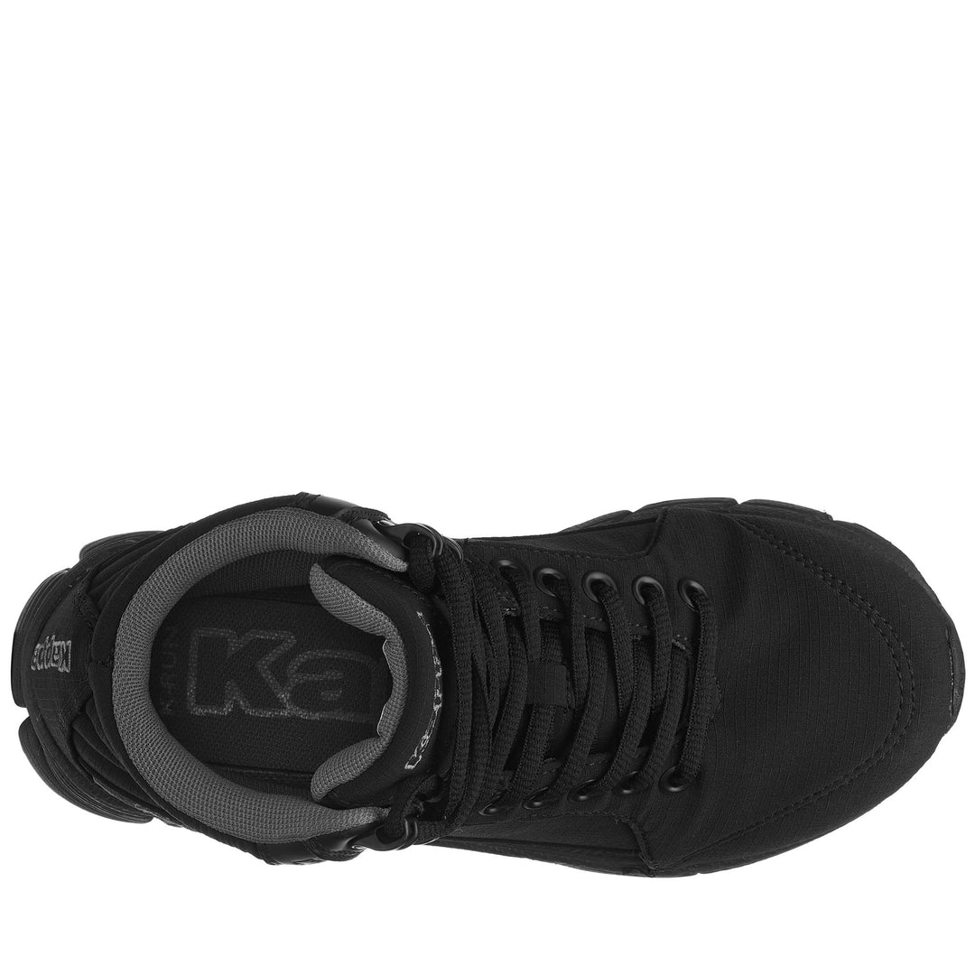 Ankle Boots Unisex LOGO WALK1 0006 COLD BUSTER Laced BLACK-GREY  DK Dressed Back (jpg Rgb)		