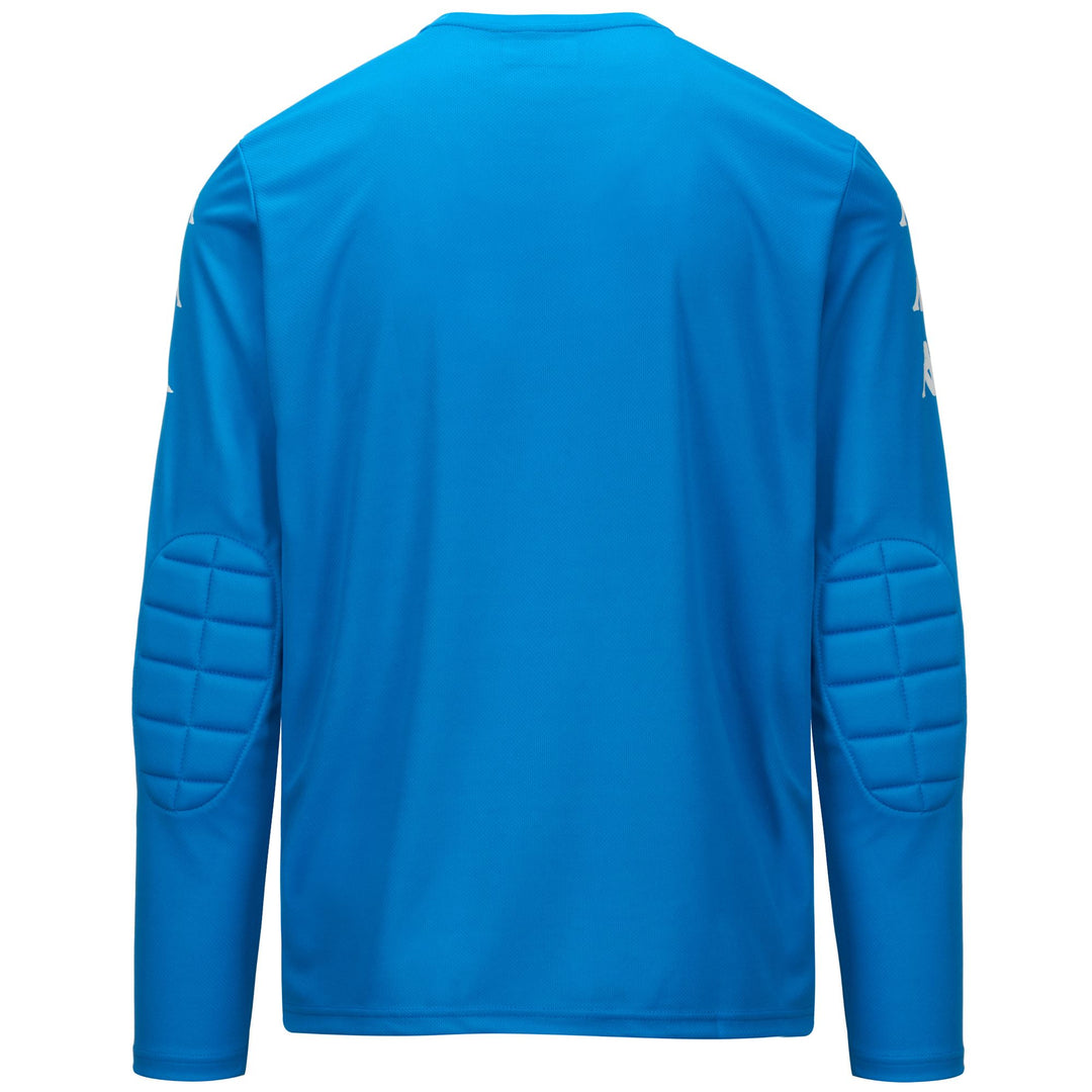 Active Jerseys Man KAPPA4FOOTBALL GK TEE Shirt BLUE FLUORESCENT Dressed Side (jpg Rgb)		