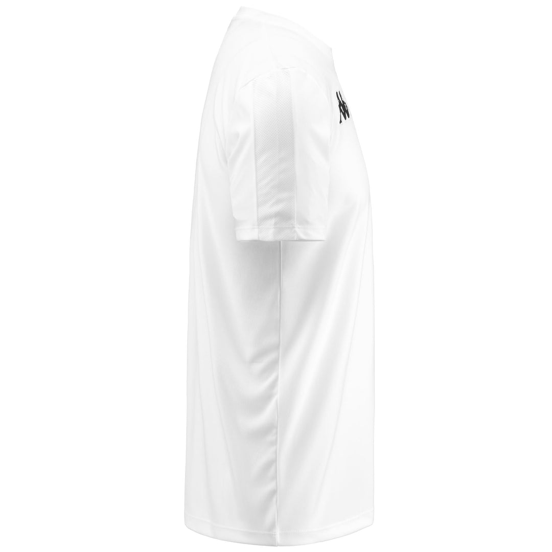Active Jerseys Man KAPPA4SOCCER ROVIGO Shirt WHITE-BLACK Dressed Front (jpg Rgb)	