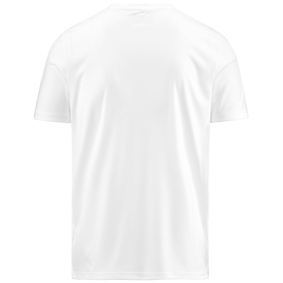 Active Jerseys Man KAPPA4SOCCER ROVIGO Shirt WHITE-BLACK Dressed Side (jpg Rgb)		
