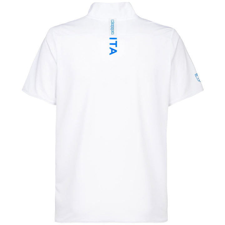 Active Jerseys Man KOMBAT FIG Polo Shirt WHITE-AZZURRO ITALIA Dressed Side (jpg Rgb)		
