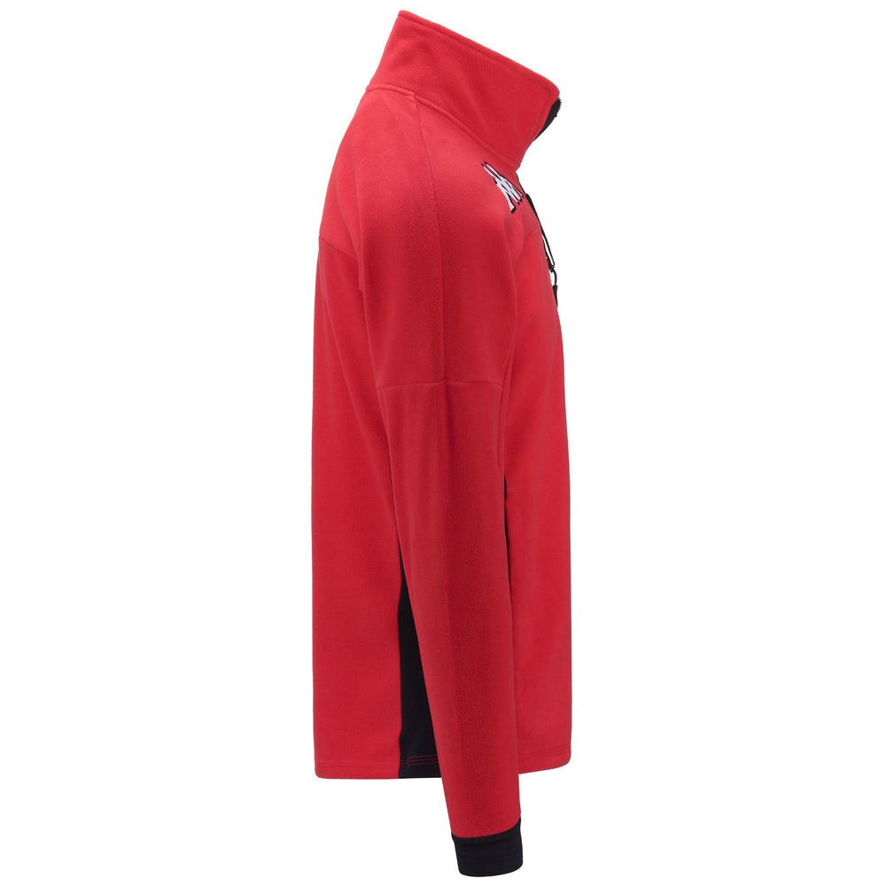 Fleece Man 6CENTO 687 Jacket RED-BLACK Dressed Front (jpg Rgb)	