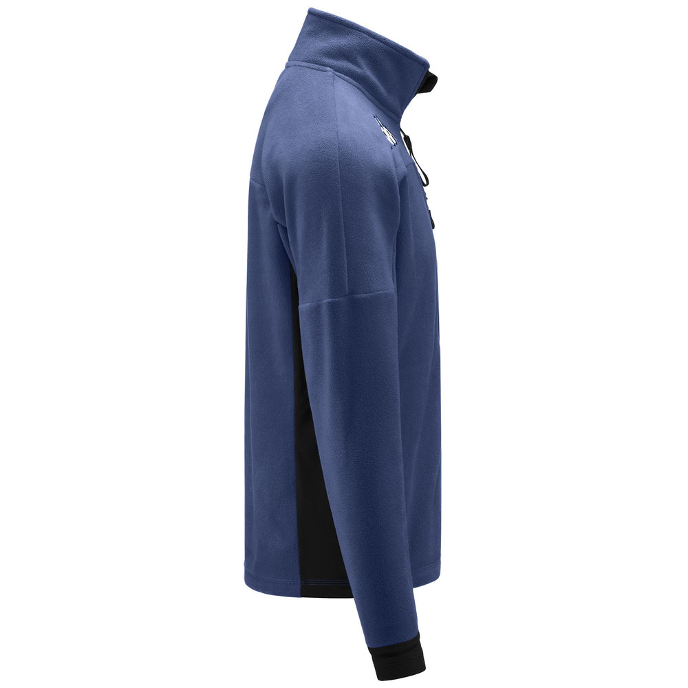 Fleece Man 6CENTO 687 Jacket BLUE FIORD-BLACK Dressed Front (jpg Rgb)	
