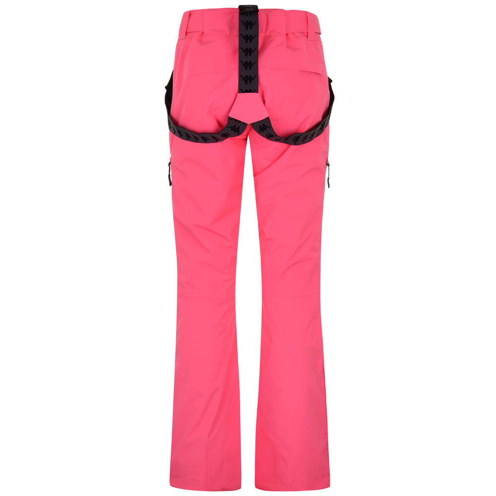 Pants Woman 6CENTO 665 Sport Trousers PINK CAMELIA-BLACK Dressed Front (jpg Rgb)	