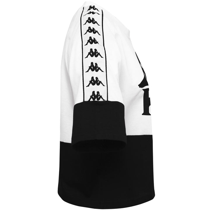 T-ShirtsTop Woman 222 BANDA BALIMNOS T-Shirt WHITE-BLACK-WHITE Dressed Front (jpg Rgb)	