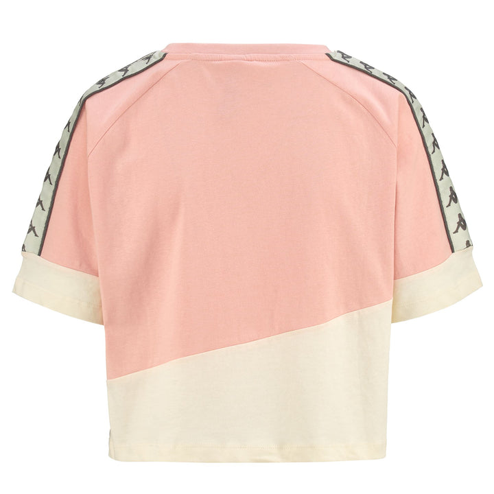 T-ShirtsTop Woman 222 BANDA BALIMNOS T-Shirt PINK BLUSH-BEIGE-GREY Dressed Side (jpg Rgb)		